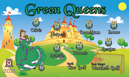 B2893 Green Princesses 3x5 Banner 