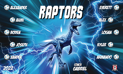 B3101 The Blue Raptors 3x5 Banner 