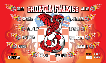B3186 Croatia Dragonss 3x5 Banner 