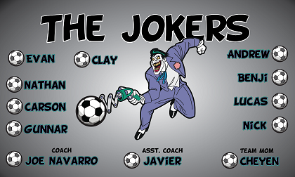 B3688 The Jokers Soccer 3x5 Banner 