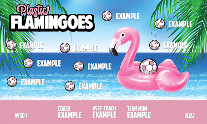 B2980 Plastic Flamingoes 3x5 Banner 