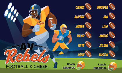 B3368 Rebels  Jaaf Football 3x5 Banner 