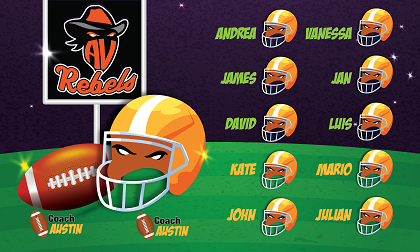 B3369 Rebels  Jaaf Football 3x5 Banner 