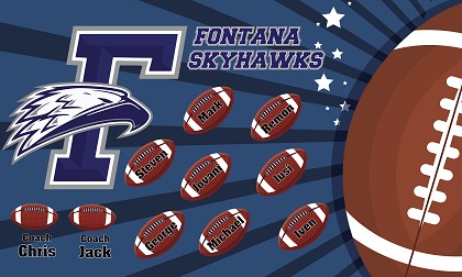 B3373 FONTANA SKYHAWKS  Jaaf Football 3x5 Banner 