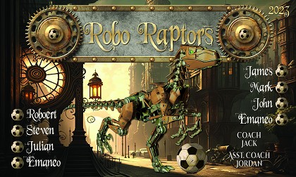 B3522  Robo Raptors 3x5 Banner 