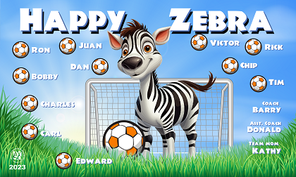 B3549 Happy Zebras 3x5 Banner 
