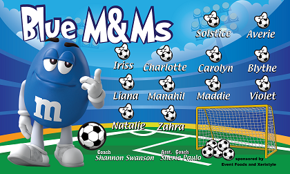 B3627 Blue M&Ms 3x5 Banner 