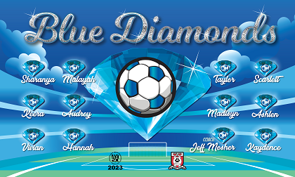 B3628 Blue Diamonds 3x5 Banner 