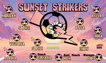 B3700 Sunset Strikers 3x5 Banner 