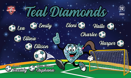 B3754 Teal Diamonds 3x5 Banner 