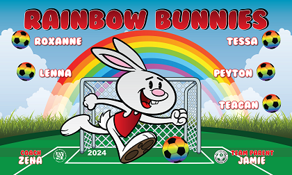 B3766 Rainbow Bunnies 3x5 Banner 