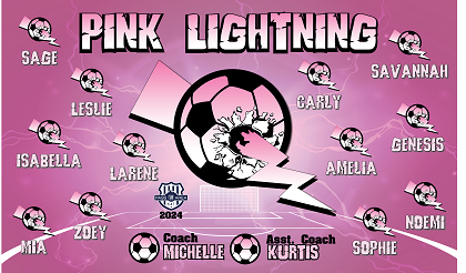 B3863 Pink Lightning  3x5 Banner 