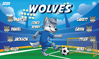 B3930 Wolves 3x5 Banner 