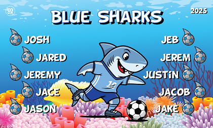 B3931 Blue Sharks 3x5 Banner 