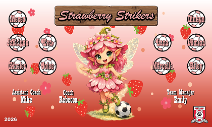 B3994 Strawberry Strikers  3x5 Banner 