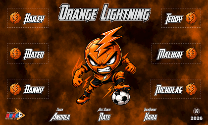 B4056 Orange Lightning  3x5 Banner 