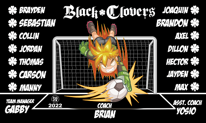 B3089 Black Clovers 3x5 Banner 