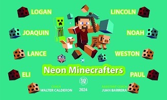 B3785 Neon Minecrafters 3x5 Banner 